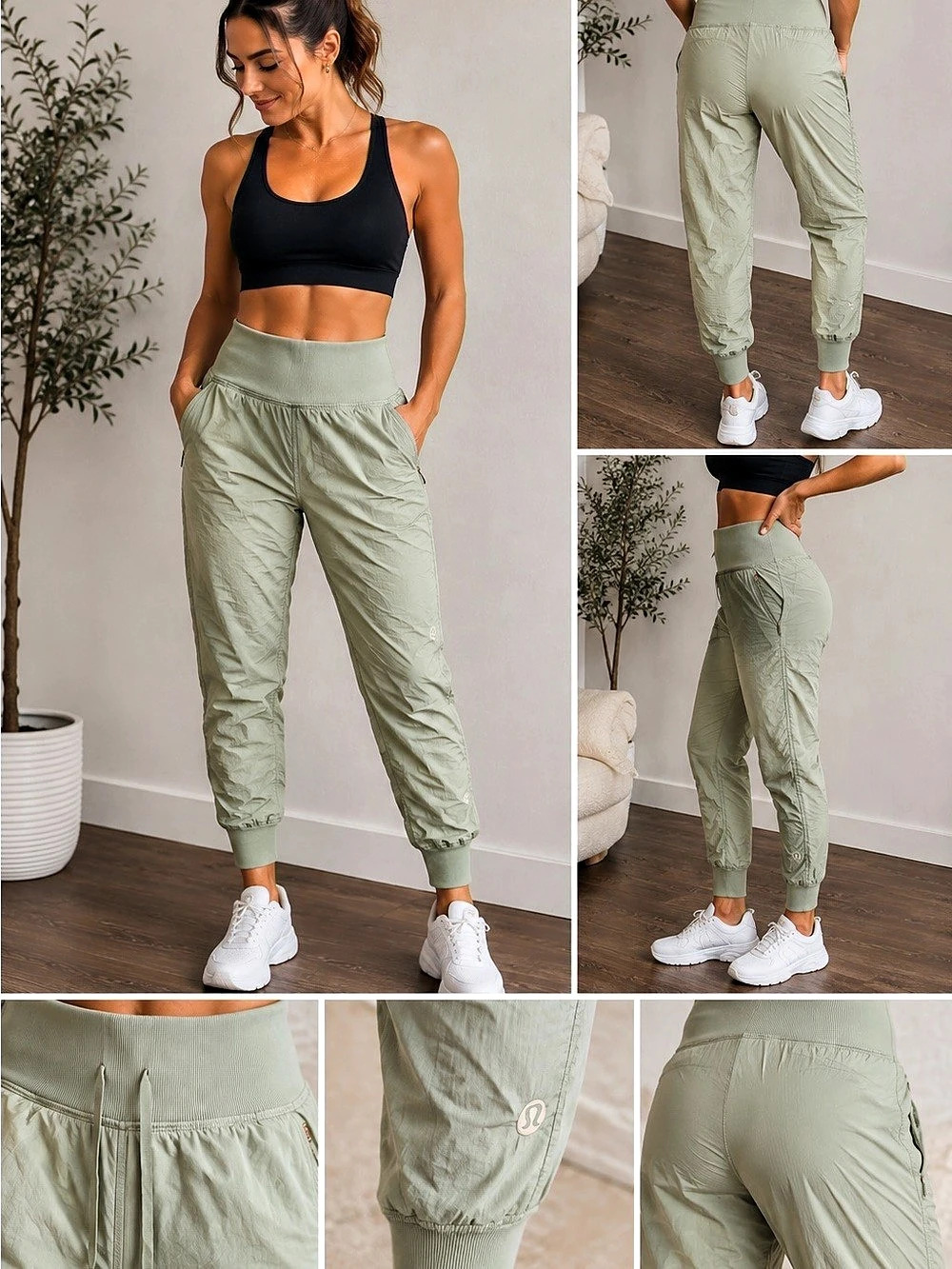 Lululemon Dance Studio Pants Sage Green Size 2 Lightweight Jogger